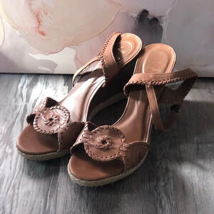 ! Jack Rogers Clare Rope Wedge Sandals Size 9